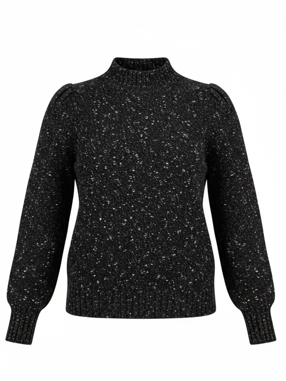Ann Taylor Factory Black with Gold Specks Mock Neck Women's Sweater